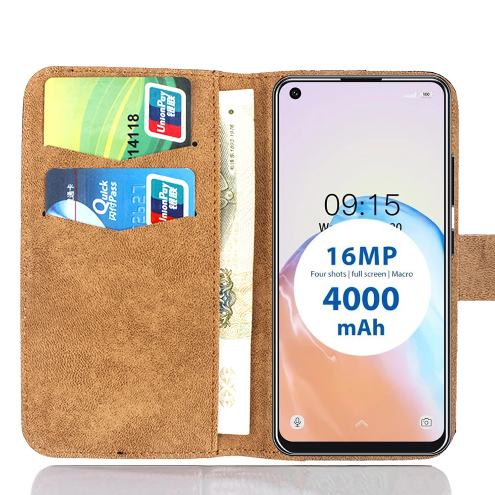 Чехол-книжка для Oukitel C18 Pro 6 цветов ультратонкий кожаный модный винтажный