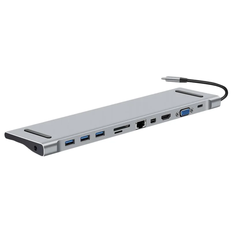 Адаптер питания 10 в 1 VGA RJ45 Gigabit Ethernet USB C концентратор HDMI совместимая док станция PD