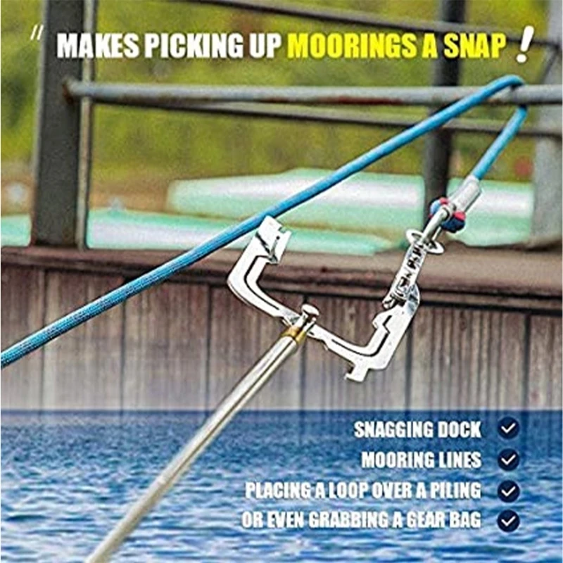 

Multi-Purpose Dock Hook Telescopic Boat Tie Rope Hook Tool for Boat Easy Long-Distance Threader Boat Puller Dropship