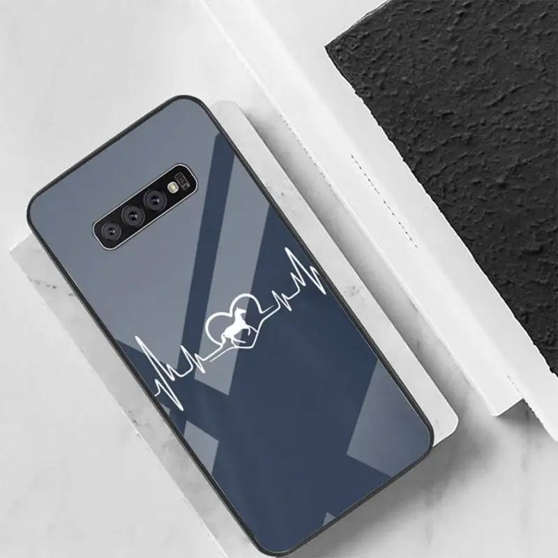 

Horse Pony Horse Heartbeat Back Cover For Samsung Cases S20 Plus S10 NOTE 8 9 10 10PRO Tempered Glass Soft Silicone Edge