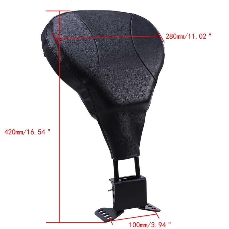 Black Fan-shaped Motorcycle Seat Parts Bracket Mounts selle Cafe Racer Motocross Cushion Pad For Harley Glide 2014-2016 |