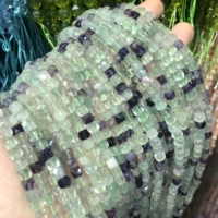 natural stone bead colorful fluorite beads faceted square loose beads for jewelry making diy bracelet necklace accessories