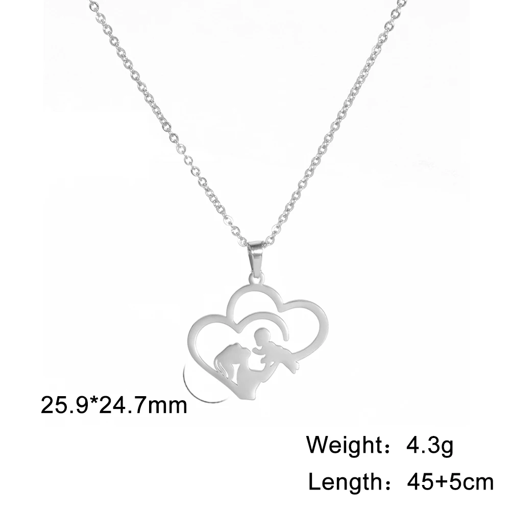 Fishhook Ожерелье с подвеской в виде сердца матери ребенка девушки мальчика для