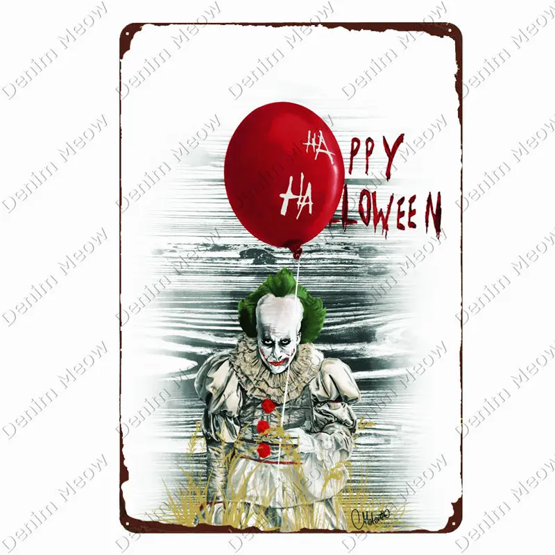 

Happy Halloween Poster Pumpkins Shabby Chic Metal Signs Bar Party Cafe Home Decor Witches Art Plaque Camperwee Tin Painting N370