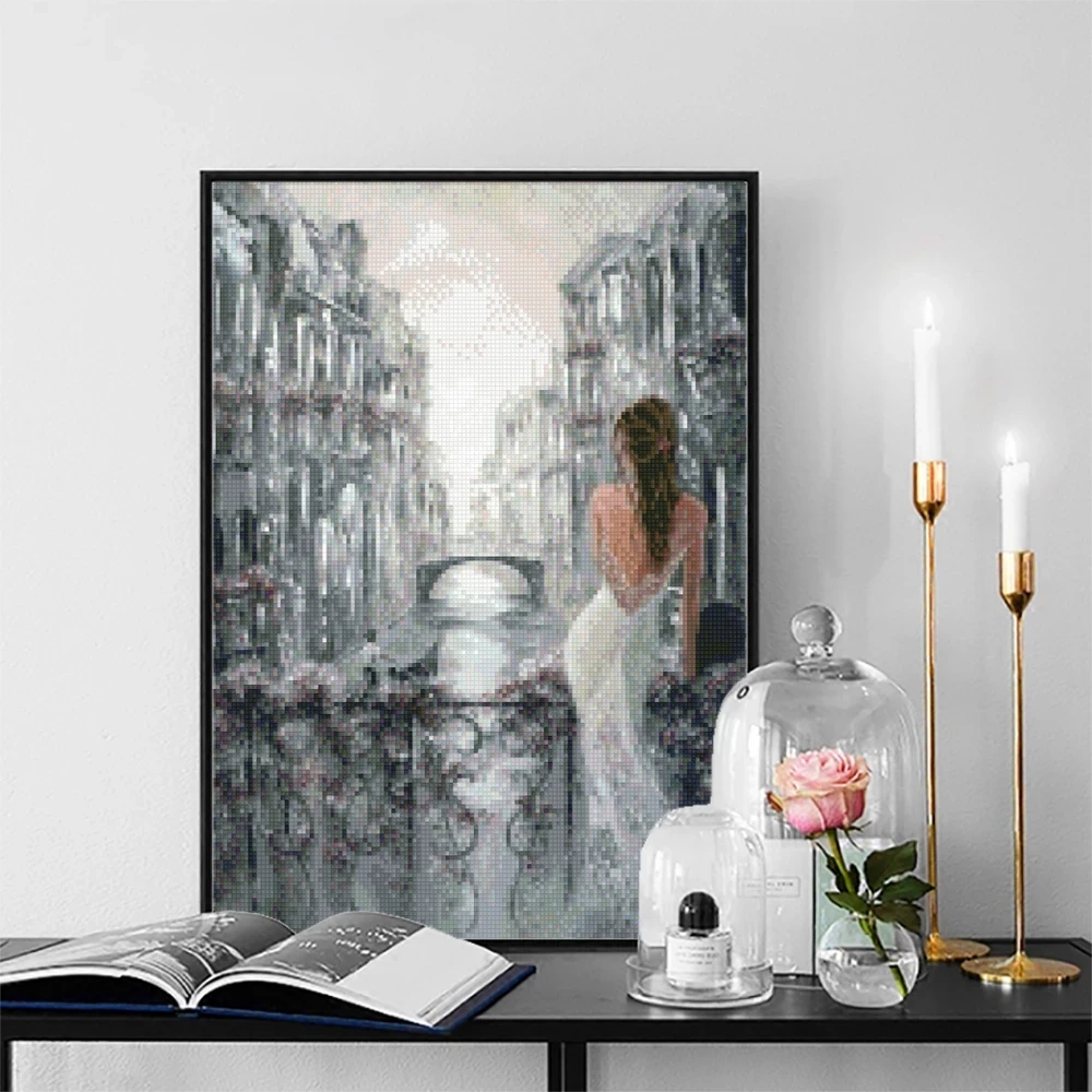 Элегантный Портрет женщины в Париже улица настенная Картина на холсте