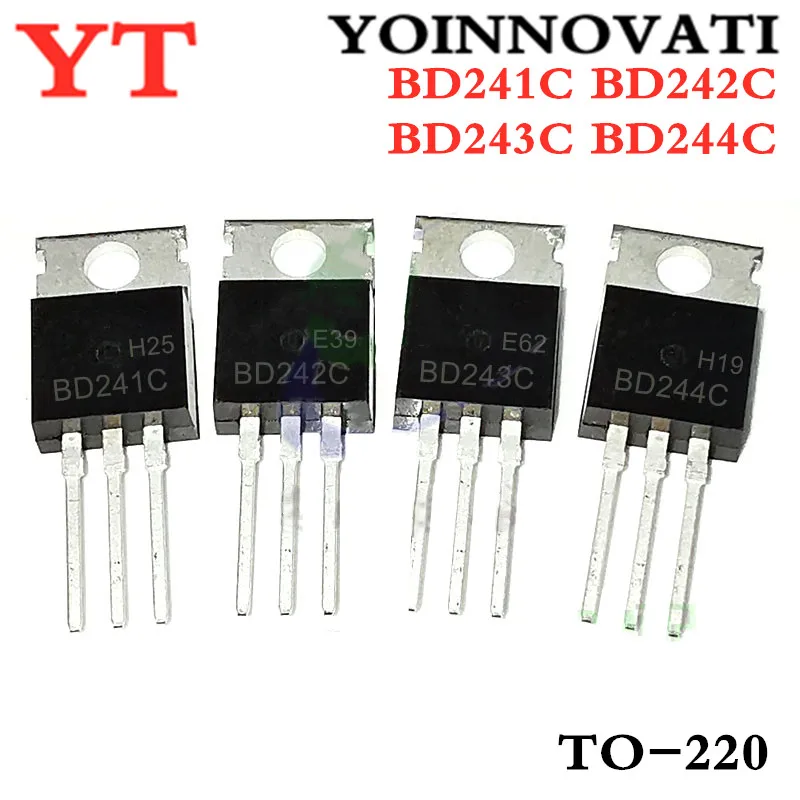 10 шт. BD243C BD244C BD242C BD241C BD243 BD244 BD242 BD241 транзистор NPN PNP 100 в 6A TO 220|Интегральные схемы| |