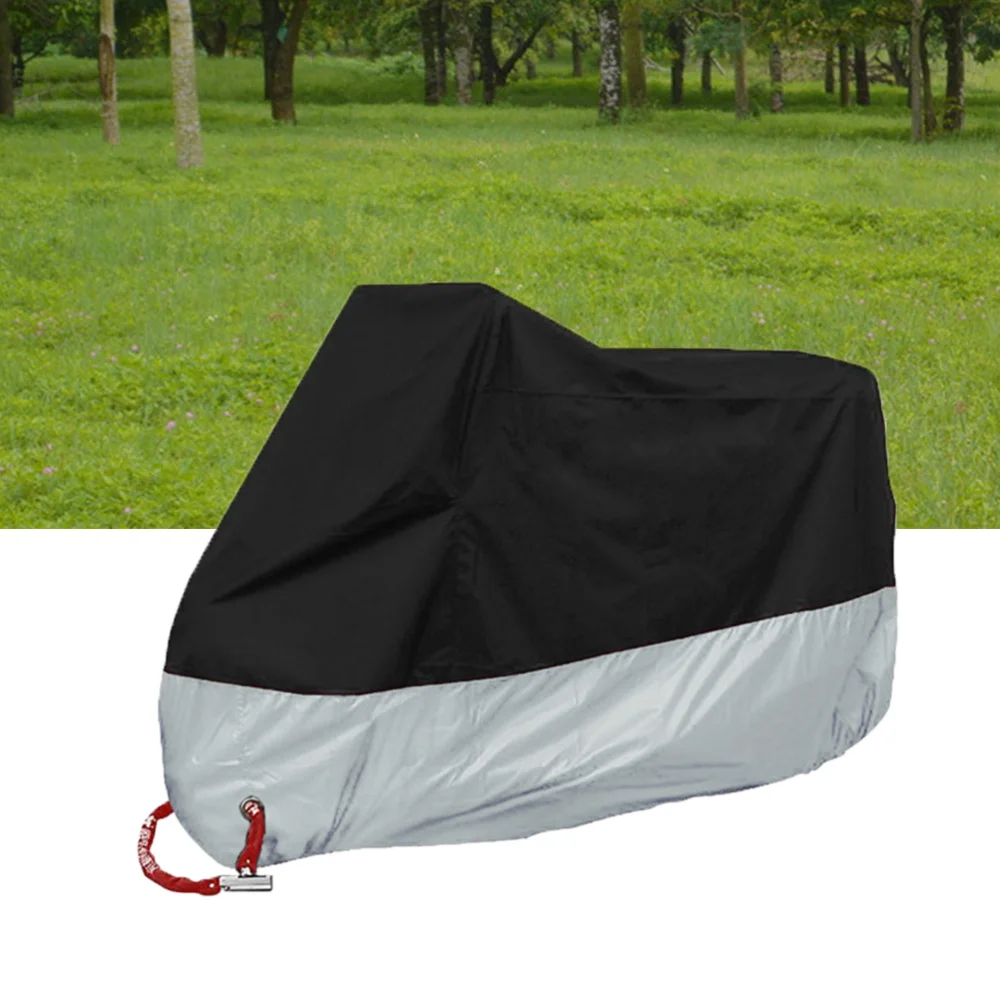 

Motorcycle Motorbike Waterproof Water Resistent Rain UV Protective Breathable Cover Outdoor Indoor With Storage Bag Size XL (Bla