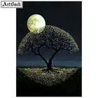 5d diy алмазная живопись дерево Луна полный квадратКруглый 3d пейзаж холст вышивка мозаика Алмазный искусство 60x90 см