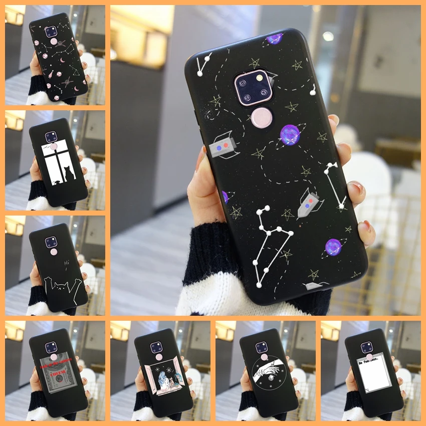 Задняя крышка для Huawei Mate 20 10 9 Lite Star Cat Space Dollar черный эстетический чехол телефона