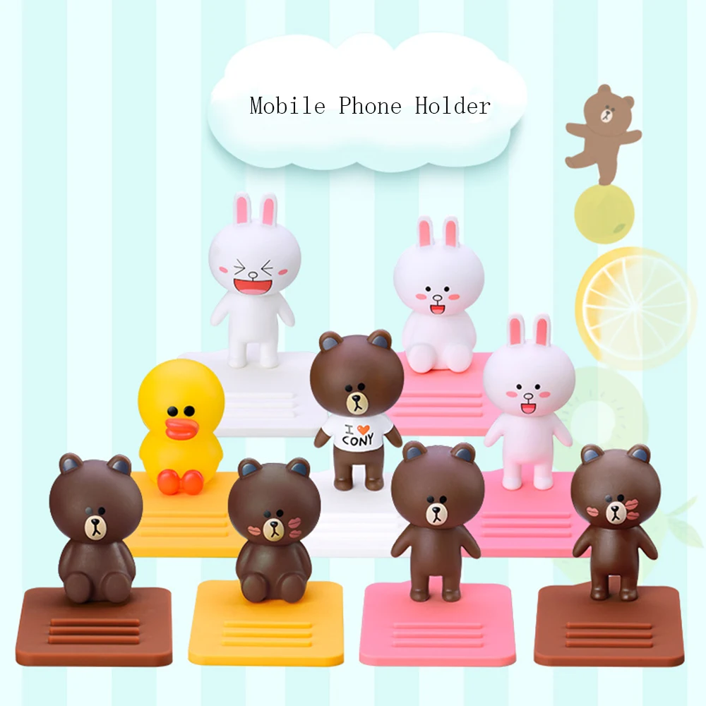 Милый Медведь Кролик подставка для телефона Kawaii Мультфильм Поддержка мобильного телефона держатель стенд планшеты Настольный держатель дизайн Высокое качество держатель