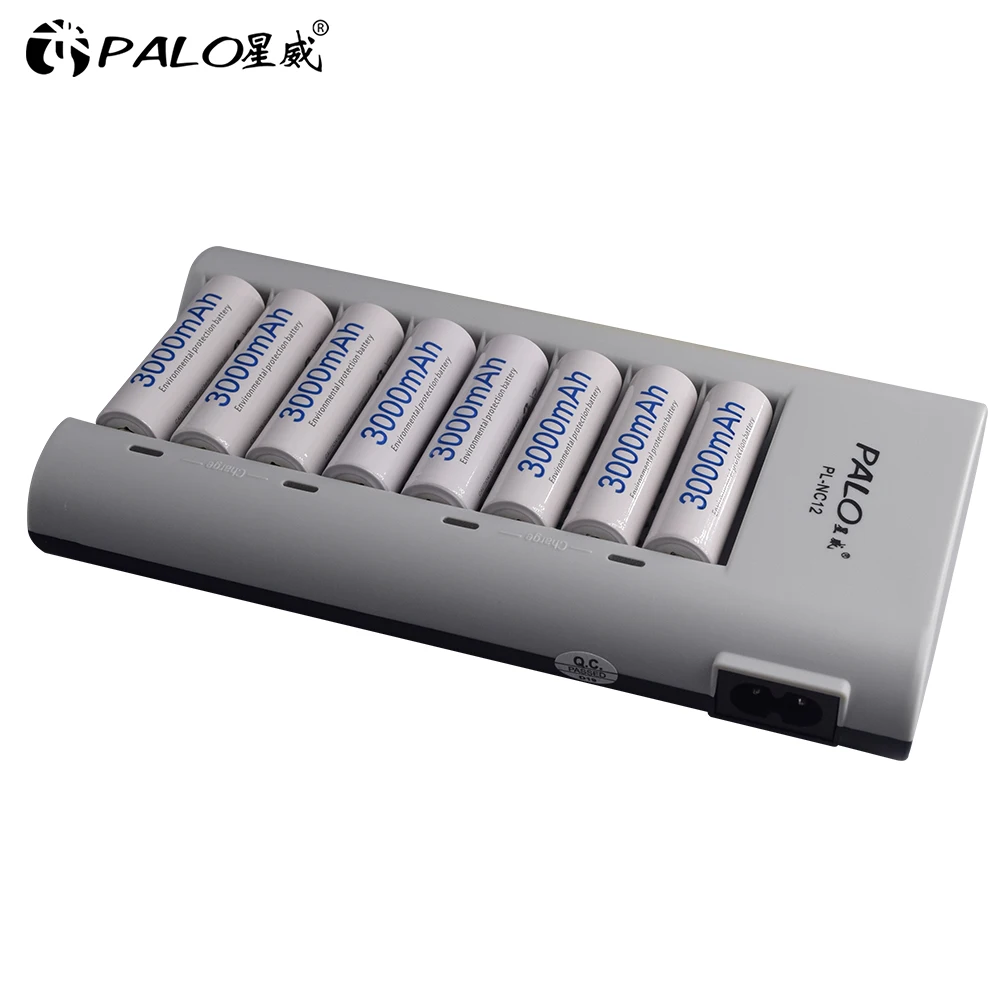Зарядное устройство PALO для AA/AAA NIcd NImh аккумуляторных батарей + 4 шт. AA