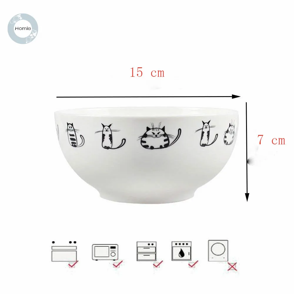 bowl big size Homies японский стиль кошачья миска керамическая посуда столовая посуда набор соус рисовая супница лапша миска котенок кружка с изображением кошачьей мордочки для кошки любовь - Цвет: bowl big size