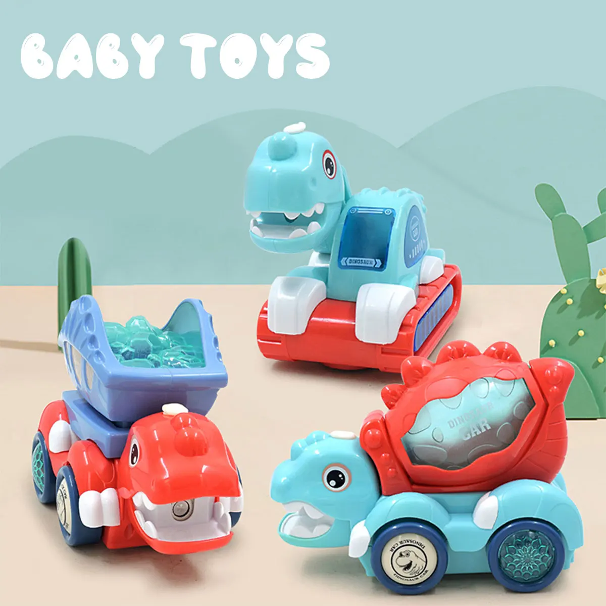 

Dinosaur Spray Car Toys Dinosaur Cement Mixer Car with Light and Music Electronic Dinosaur Excavator Engineering Vehicles Toy