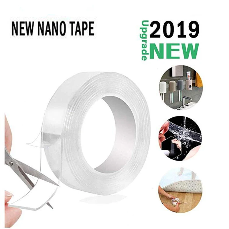 Многофункциональная нано лента 3 м универсальная двухсторонняя многоразовая