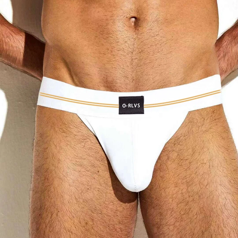 Мужские Трусы-стринги ORLVS черные бесшовные трусы с широким ремнем 5 см Т-образной