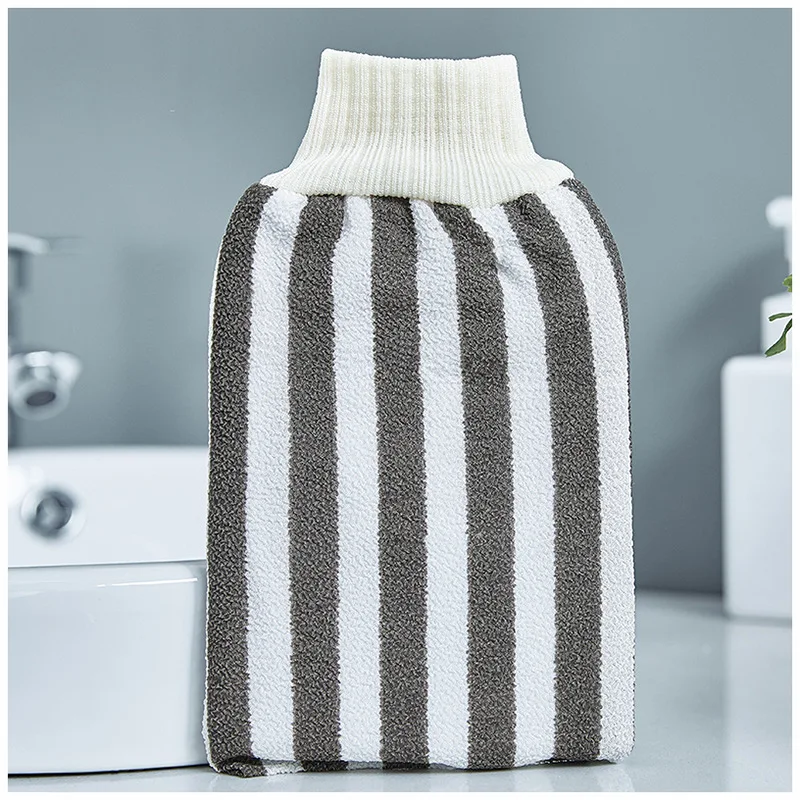 

2021 new men's and women's bath towel bath towel back rubbing bath glove vertical pattern bath towel