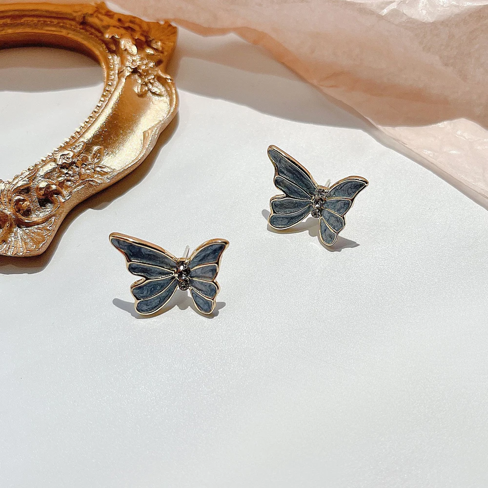 

2021 Euramerican Style Earrings INS Style Originality Design Blue Butterfly Shape Earrings Female Charm Gift Sell Like Hot Cakes