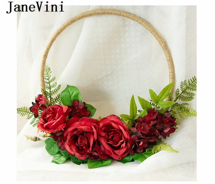 JaneVini 2020 искусственный свадебный цветок венок Шелковый темно-пион фиолетовый
