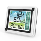 Беспроводная Цифровая метеостанция для использования в помещении и на улице, погодные часы с измерителем температуры и влажности, с максимальными записями  