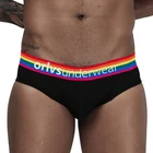 Мужское нижнее белье, мягкие короткие мужские трусы, сетчатые трусы, радужные дышащие с низкой талией, сексуальные U-образные выпуклая сумка, быстросохнущие мужские трусы