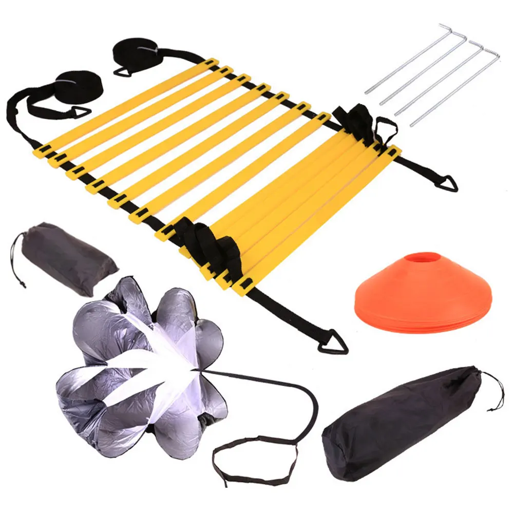 

Speed Agility Training Set Resistance Parachute Agility Ladder Steel Stakes Disc Cones Speed Training Equipment for Football
