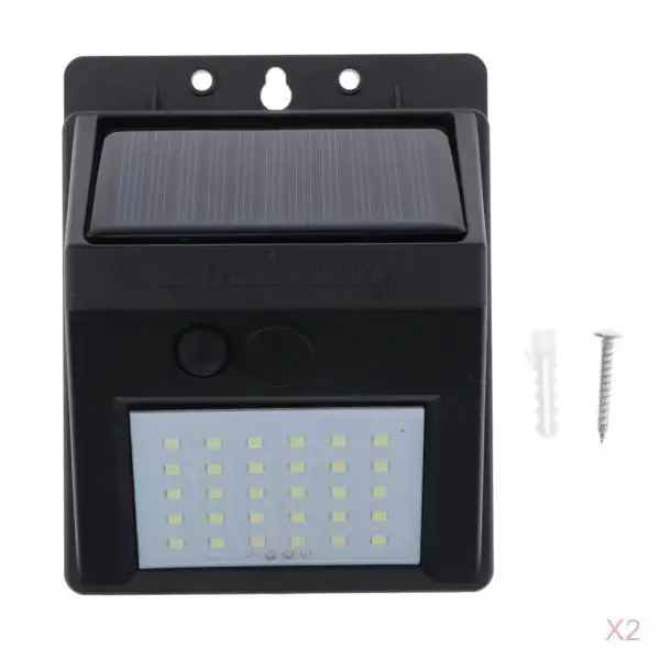 

2x Solar Lights Outdoor Waterproof Solar Wall Lamp for Garden Pathway 30 LED