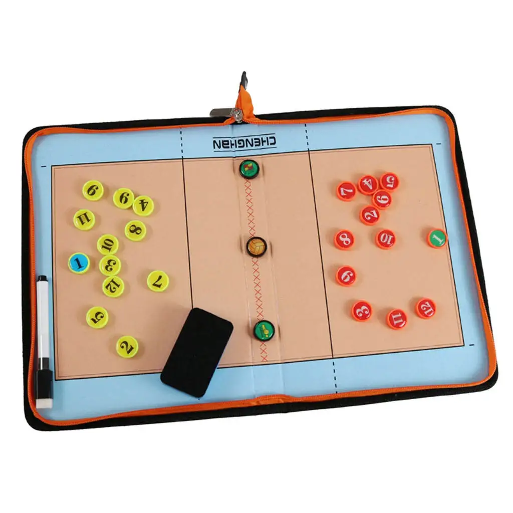 

Volleyball Coaching Clipboard Kit Portable with Dry Erase Match Plan Double-Sided Coaches Volleyball Coaching Board for Training