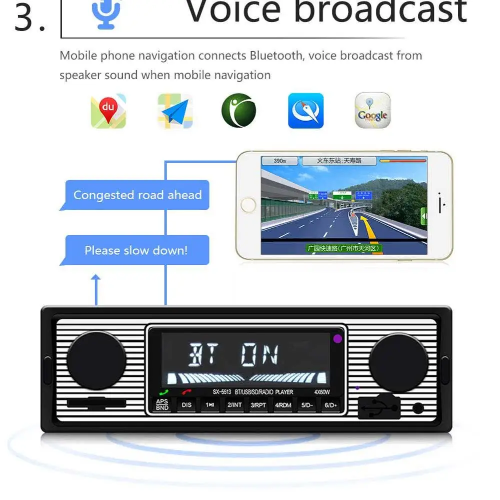 Автомобильный стерео Bluetooth громкой связи гарнитура для авто светодиодный