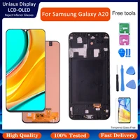for samsung galaxy 2019 a20 a205ds a205f a205fd a205a lcd display touch screen digitizer assembly frame lcd for samsung a205