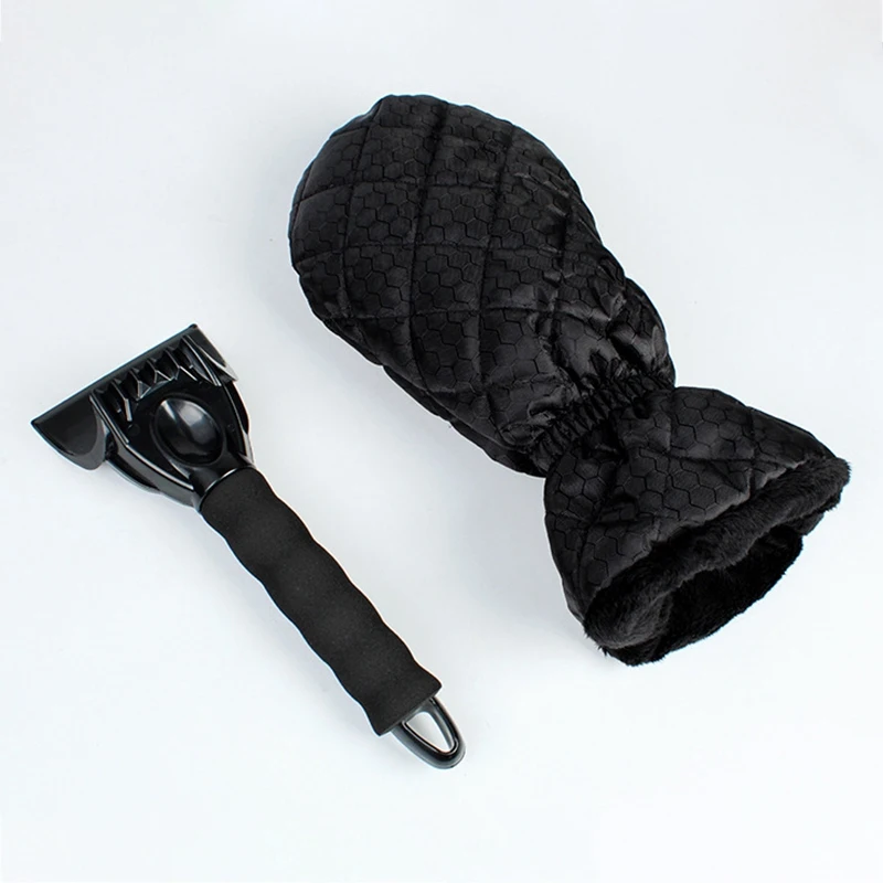 

1 Set Snow Scraper Removal Glove Oxford Cloth Cleaning Snow Shovel Ice Scraper Tool for Auto Window Outdoor Cleaning Gloves