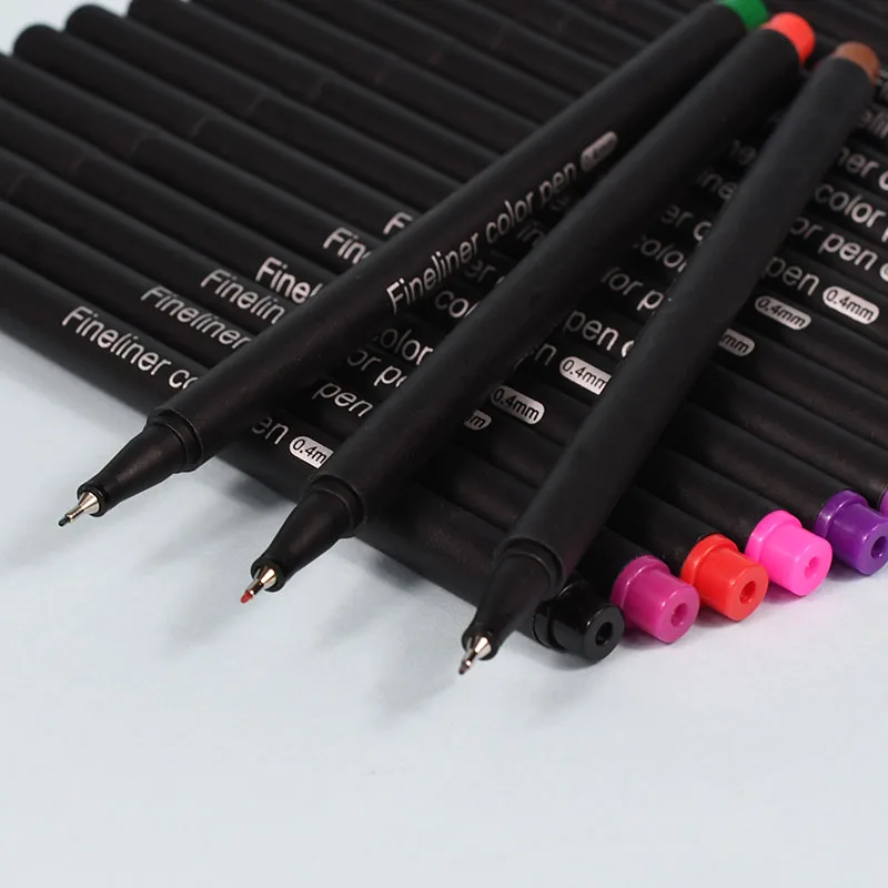 Ручка Fineliner 12 цветов 0 4 мм микрон Детские Канцелярские Принадлежности для манги