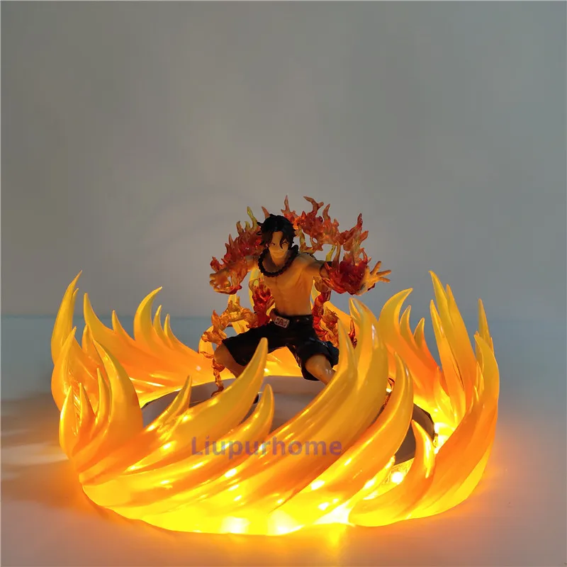Аниме One Piece Ace фигурка светодиодное освещение для дома боевой светодиодная