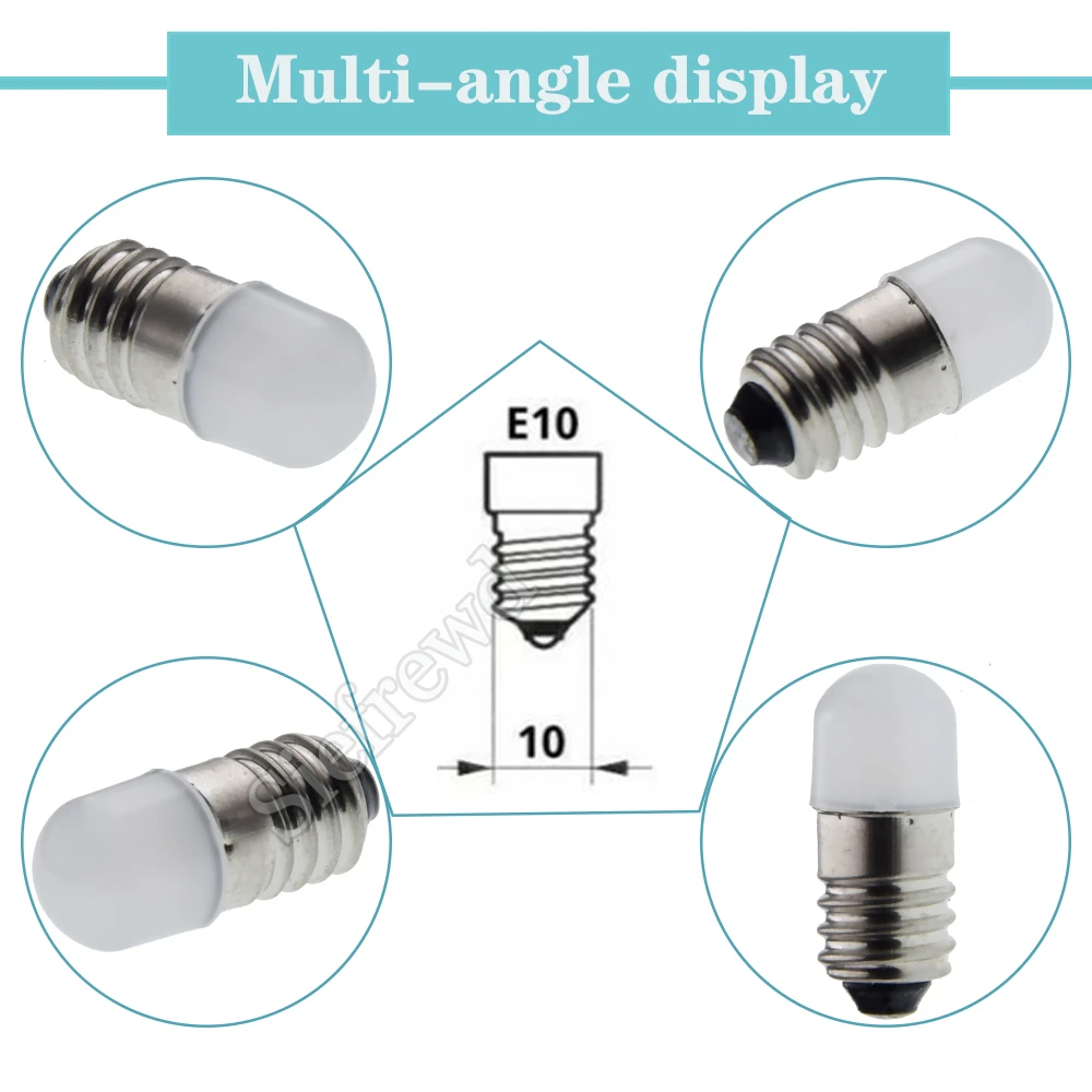 4 шт E10 LED Upgrade Flash light Bulb 3V 5 V 6V 12V 3030 1SMD винт мини-лампа реплицирующий фонарь машина