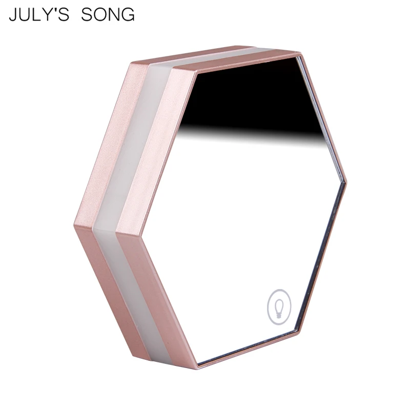 JULY'S SONG настенный светодиодный зеркальный будильник цифровые часы электронные настольные часы шестигранный ночной Светильник таймер температуры стол