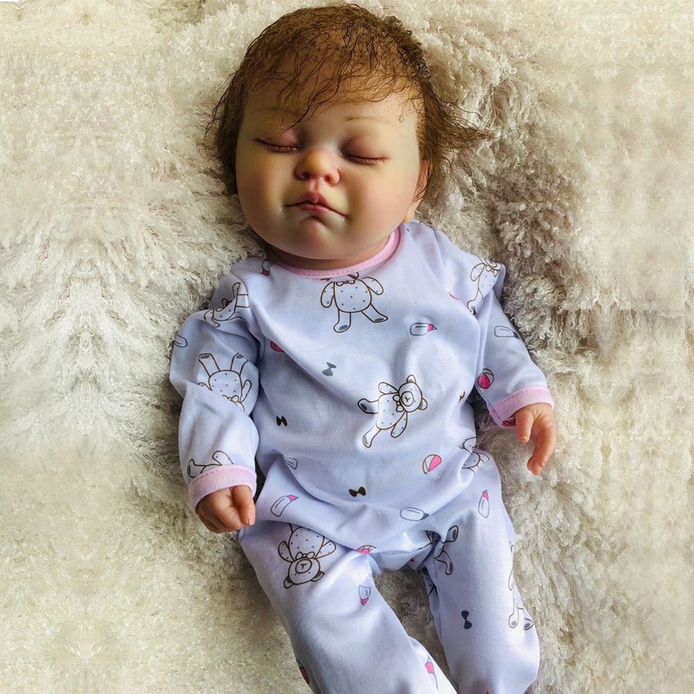 20 дюймов полный Винил кремния Reborn Baby Doll богатая картина bebe реалистичные