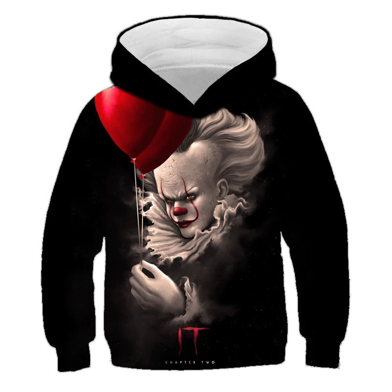 Movie Stephen King IT Clown Pennywise 3D Printed Hoodie Cosplay Costume Boy Girl Cartoon Halloween Sweatshirt | Мужская одежда