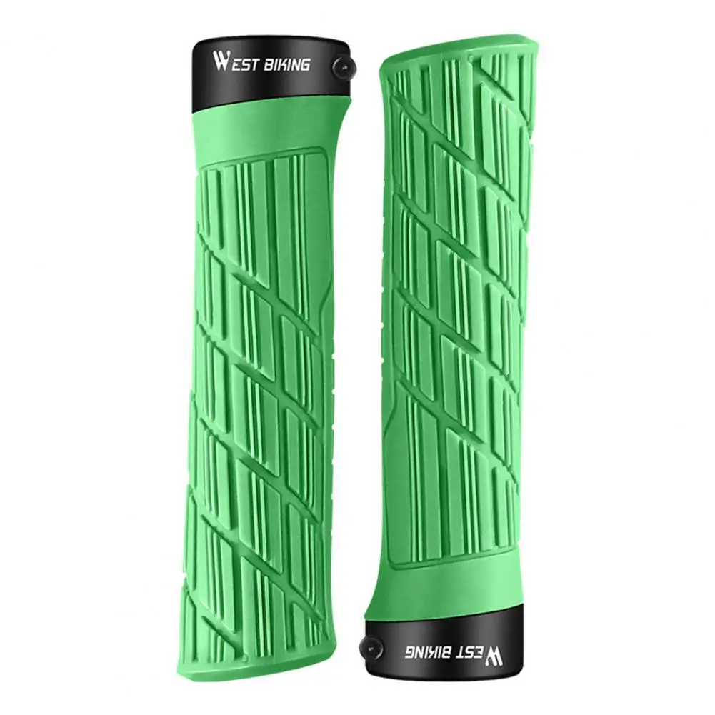 

1 Set Cycling Bike Handle Cover Shock-absorbing Silicone Dustproof Locking Bicycle Handlebar Grip MTB Bicycle Parts