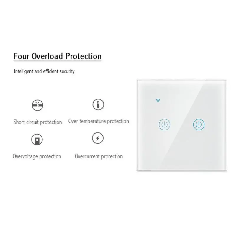 Умный выключатель Tuya EU 1/2/3/4 кнопочный с поддержкой Wi-Fi и Bluetooth | Электроника