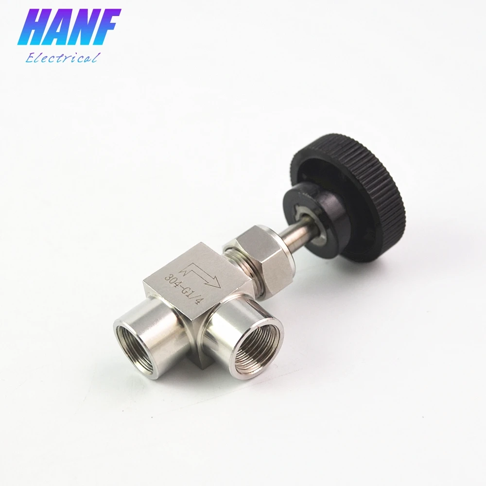 1 шт. BSP 1/4 &quotЖенский нитевой игольчатый клапан прямоугольный узор 304 нержавеющая