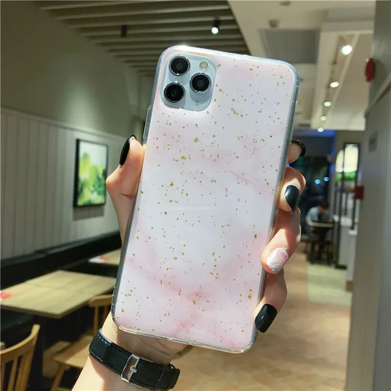 AC8798 Lovebay Золотая фольга Bling marble для iPhone 11 Pro Max X XS Max XR чехол для телефона мягкий ТПУ чехол для iPhone 7 8 6 6s Plus блестящий чехол - Цвет: AC8798