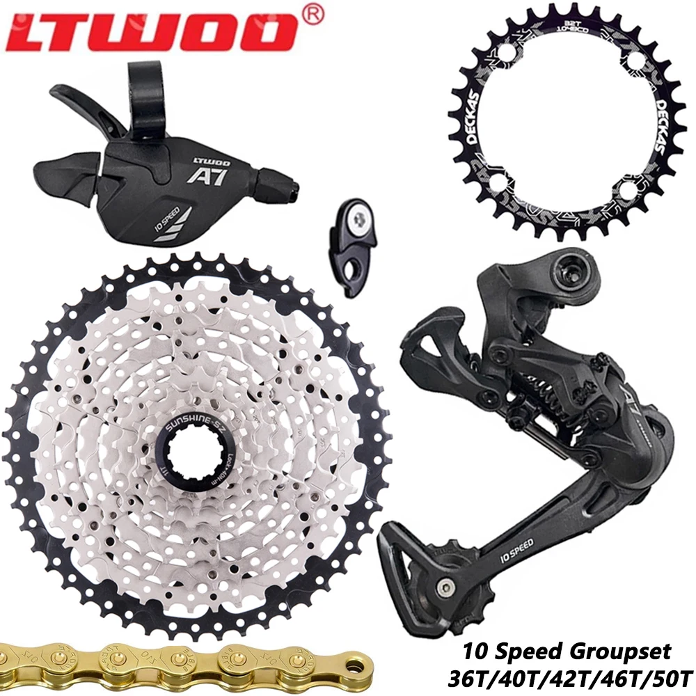 

LTWOO Mountain Bike 1*10 Groupset 10 speed Shifter Rear Derailleur 10S 36T/40T/42T/46T/50T HG Cassette 10V chain Current for k7