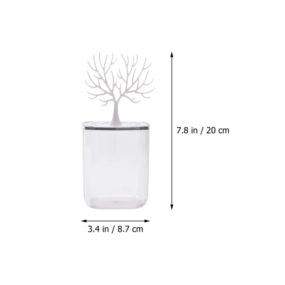 

1Pc Multifunction Desktop Storage Box Creative Jewelry Cotton Swab Box White