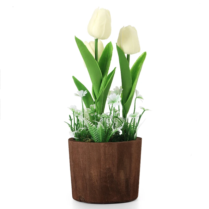Искусственные тюльпаны с цветами реальный сенсорный светодиодный ночсветильник