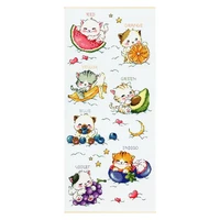 cross stitch kit home decoration drawing cute cartoon soda series fruit cat animal 11ct print embroidery handmade material pack