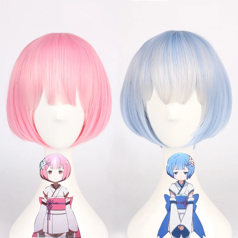 

Anime Re ZERO Starting Life in Another World Wigs Rem Ram Cosplay Synthetic Wig Hair Halloween Carnival Party Women Cosplay Wig