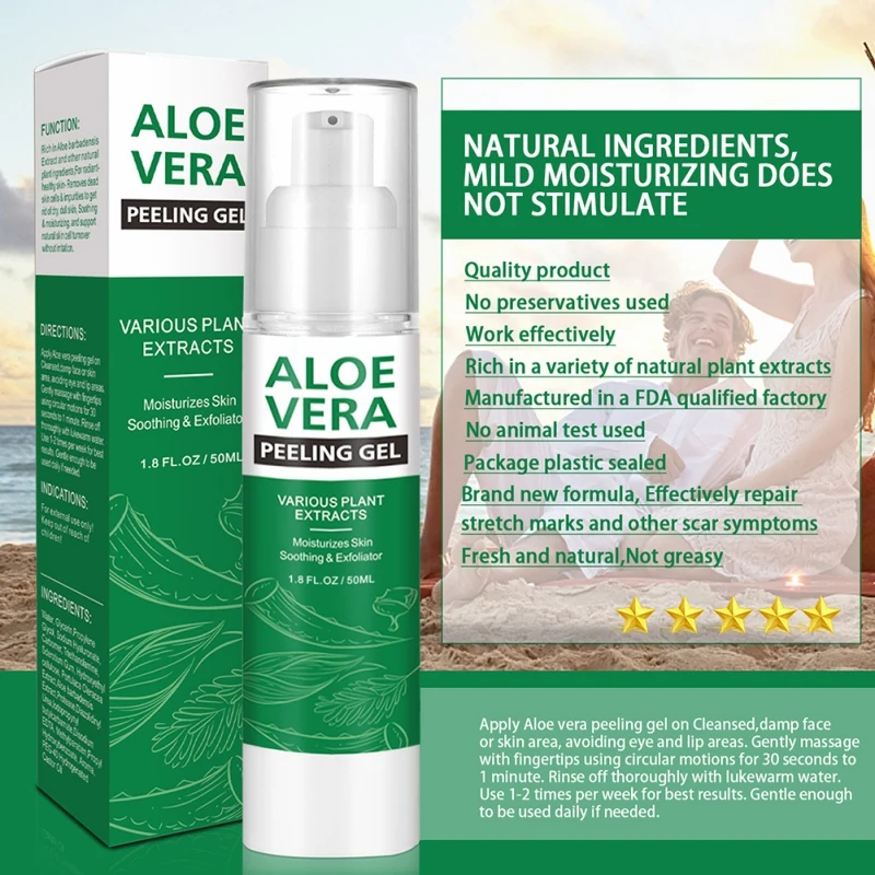 

Aloe Vera Exfoliating Gel Moisturizing Nourishes Improve Dry Lines Face Skin Care Clean Nourish Skin Aloe Gel