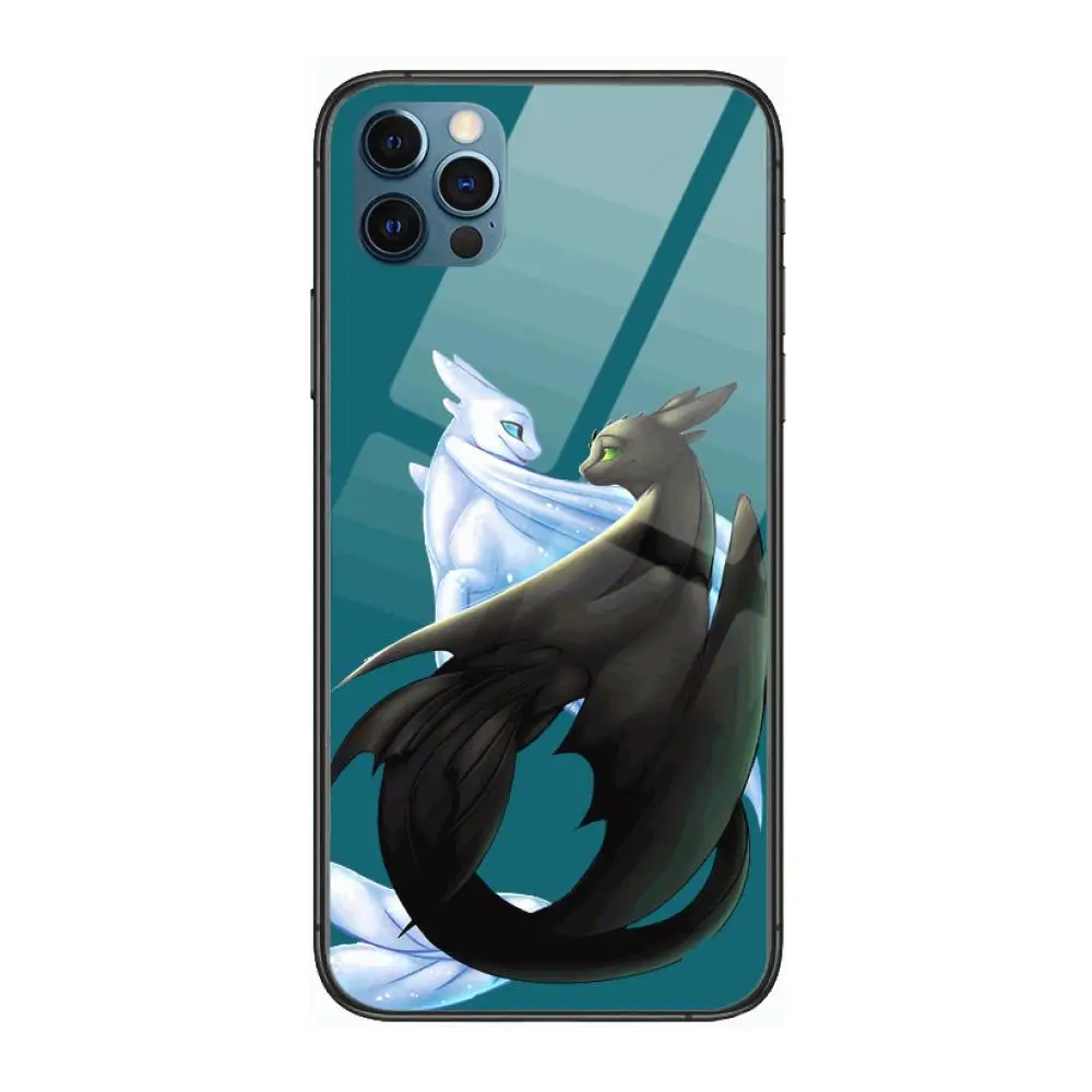 

Couples dragonToothless Style Phone Case cover For iphone 12 pro max 11 8 7 6 s XR PLUS X XS SE 2020 mini black cell shell