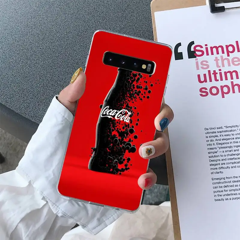 

Cocao Ice Cola Phone Case For Samsung Galaxy S10 S10e S8 S9 Plus S7 Edge Note10 9 8 Soft Transparent TPU Cove