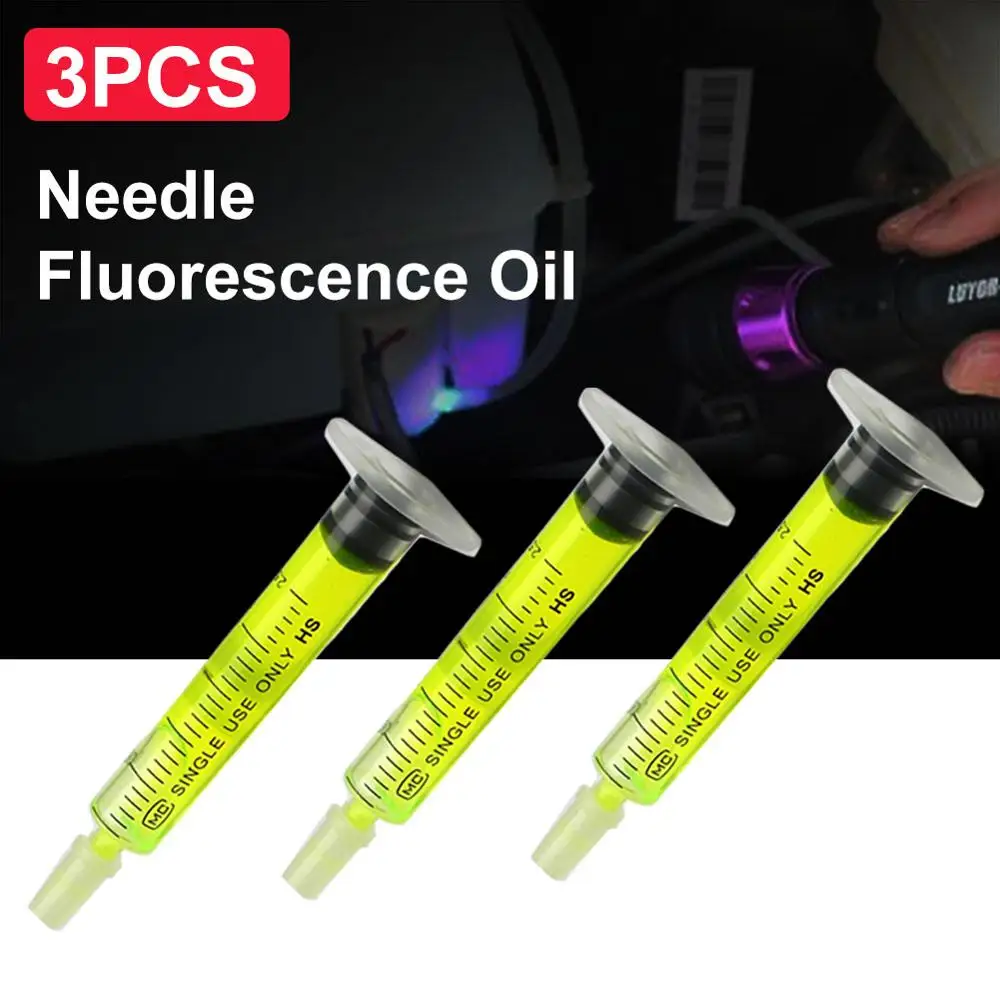 3PC Fluorescence Oil With Fluorescent Leak Detection Test UV Dye for Of Air Conditioning Car A/C Pipeline Repair | Автомобили и