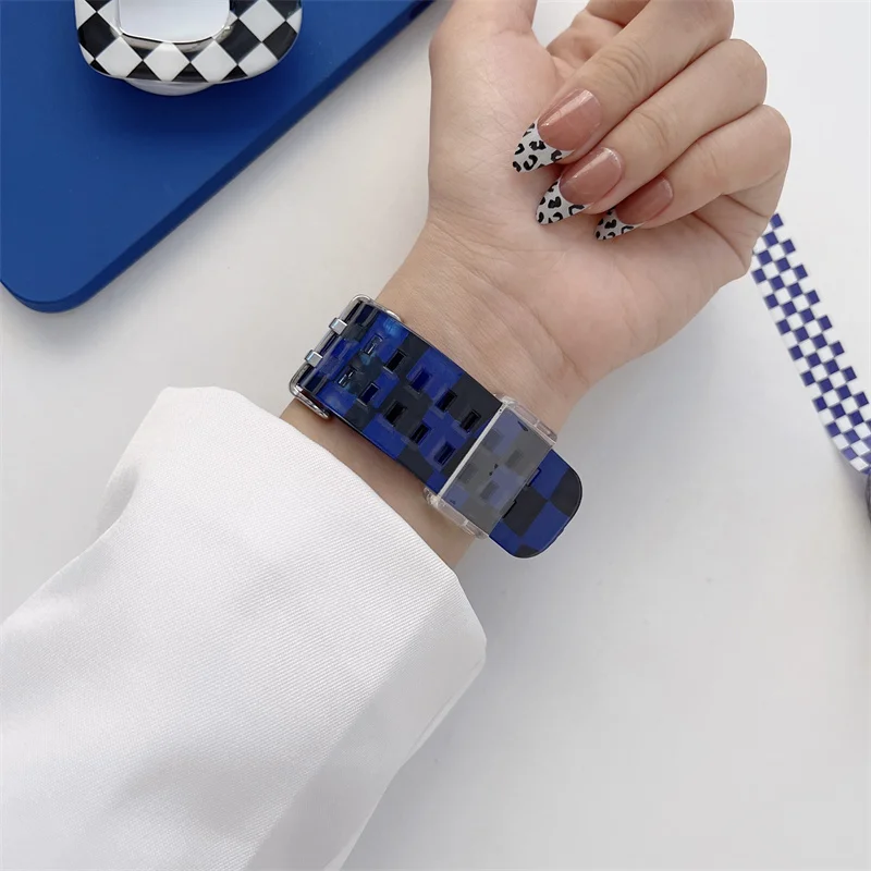Ремешок спортивный для Apple Watch Band Series 7 6 SE 5 4 3 Силиконовый Сетчатый браслет iWatch 45 мм